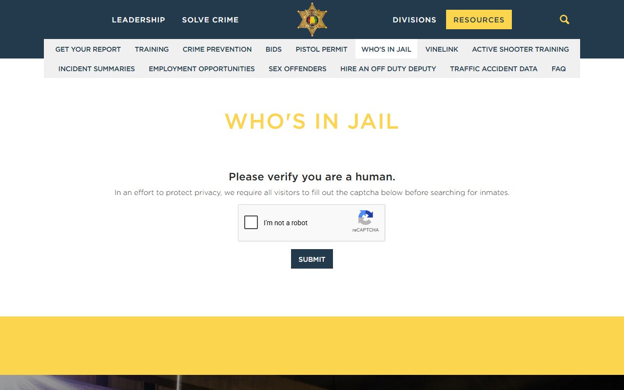 Tuscaloosa County jail mugshots inmate roster CAPTCHA gate